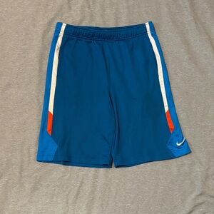 Nike Men's Athletic Shorts in Blue with White and Orange Accents